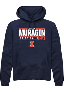 Mason Muragin  Rally Illinois Fighting Illini Mens Navy Blue NIL Stacked Box Long Sleeve Hoodie