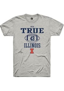 Nick True  Illinois Fighting Illini Ash Rally NIL Sport Icon Short Sleeve T Shirt
