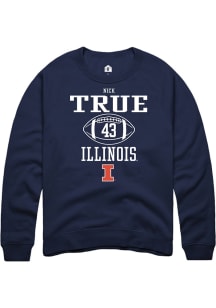 Nick True  Rally Illinois Fighting Illini Mens Navy Blue NIL Sport Icon Long Sleeve Crew Sweatshir..