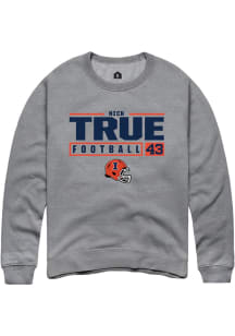 Nick True  Rally Illinois Fighting Illini Mens Graphite NIL Stacked Box Long Sleeve Crew Sweatshir..