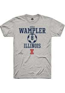 Sophia Wampler  Illinois Fighting Illini Ash Rally NIL Sport Icon Short Sleeve T Shirt