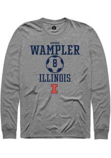 Sophia Wampler  Illinois Fighting Illini Graphite Rally NIL Sport Icon Long Sleeve T Shirt
