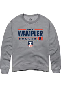 Sophia Wampler  Rally Illinois Fighting Illini Mens Graphite NIL Stacked Box Long Sleeve Crew Swea..