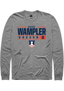 Sophia Wampler  Illinois Fighting Illini Graphite Rally NIL Stacked Box Long Sleeve T Shirt