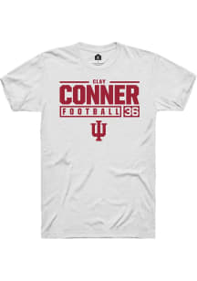 Clay Conner  Indiana Hoosiers White Rally NIL Stacked Box Short Sleeve T Shirt