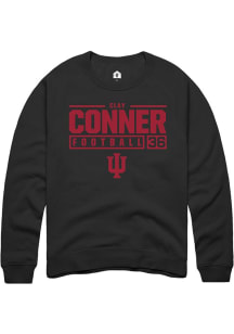 Clay Conner  Rally Indiana Hoosiers Mens Black NIL Stacked Box Long Sleeve Crew Sweatshirt