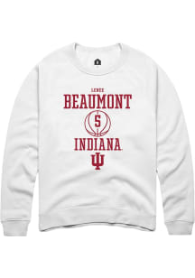 Lenée Beaumont  Rally Indiana Hoosiers Mens White NIL Sport Icon Long Sleeve Crew Sweatshirt