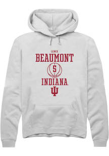 Lenée Beaumont  Rally Indiana Hoosiers Mens White NIL Sport Icon Long Sleeve Hoodie
