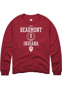 Lenée Beaumont  Rally Indiana Hoosiers Mens Red NIL Sport Icon Long Sleeve Crew Sweatshirt