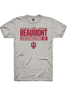 Lenée Beaumont  Indiana Hoosiers Ash Rally NIL Stacked Box Short Sleeve T Shirt