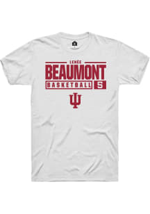 Lenée Beaumont  Indiana Hoosiers White Rally NIL Stacked Box Short Sleeve T Shirt