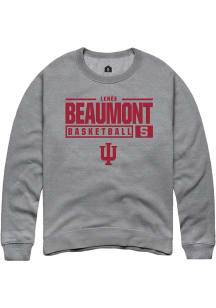 Lenée Beaumont  Rally Indiana Hoosiers Mens Graphite NIL Stacked Box Long Sleeve Crew Sweatshirt