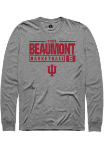 Lenée Beaumont  Indiana Hoosiers Graphite Rally NIL Stacked Box Long Sleeve T Shirt