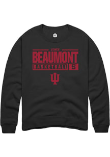 Lenée Beaumont  Rally Indiana Hoosiers Mens Black NIL Stacked Box Long Sleeve Crew Sweatshirt