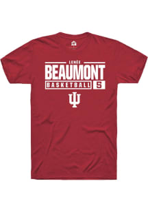 Lenée Beaumont  Indiana Hoosiers Red Rally NIL Stacked Box Short Sleeve T Shirt