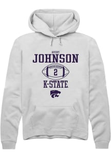 Avery Johnson  Rally K-State Wildcats Mens White NIL Sport Icon Long Sleeve Hoodie