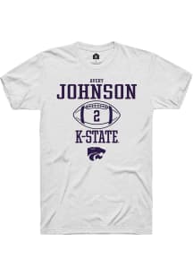 Avery Johnson  K-State Wildcats White Rally NIL Sport Icon Short Sleeve T Shirt