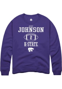 Avery Johnson  Rally K-State Wildcats Mens Purple NIL Sport Icon Long Sleeve Crew Sweatshirt