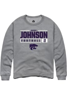 Avery Johnson  Rally K-State Wildcats Mens Graphite NIL Stacked Box Long Sleeve Crew Sweatshirt