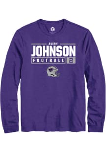 Avery Johnson  K-State Wildcats Purple Rally NIL Stacked Box Long Sleeve T Shirt
