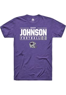 Avery Johnson  K-State Wildcats Purple Rally NIL Stacked Box Short Sleeve T Shirt