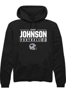 Avery Johnson  Rally K-State Wildcats Mens Black NIL Stacked Box Long Sleeve Hoodie