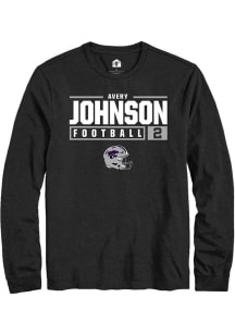 Avery Johnson  K-State Wildcats Black Rally NIL Stacked Box Long Sleeve T Shirt