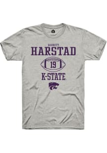 Garrett Harstad  K-State Wildcats Ash Rally NIL Sport Icon Short Sleeve T Shirt