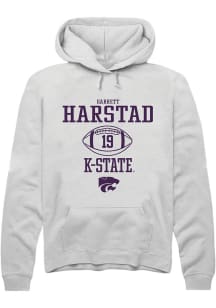 Garrett Harstad  Rally K-State Wildcats Mens White NIL Sport Icon Long Sleeve Hoodie
