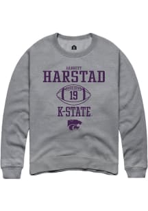 Garrett Harstad  Rally K-State Wildcats Mens Graphite NIL Sport Icon Long Sleeve Crew Sweatshirt