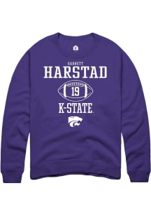 Garrett Harstad  Rally K-State Wildcats Mens Purple NIL Sport Icon Long Sleeve Crew Sweatshirt