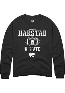 Garrett Harstad  Rally K-State Wildcats Mens Black NIL Sport Icon Long Sleeve Crew Sweatshirt