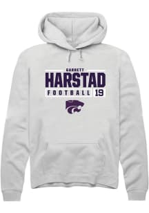 Garrett Harstad  Rally K-State Wildcats Mens White NIL Stacked Box Long Sleeve Hoodie