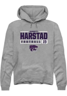 Garrett Harstad  Rally K-State Wildcats Mens Graphite NIL Stacked Box Long Sleeve Hoodie