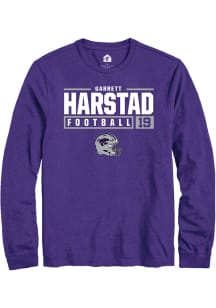 Garrett Harstad  K-State Wildcats Purple Rally NIL Stacked Box Long Sleeve T Shirt