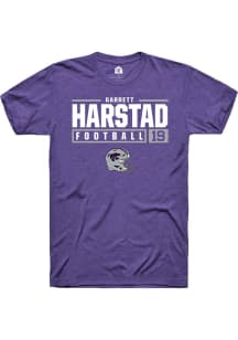 Garrett Harstad  K-State Wildcats Purple Rally NIL Stacked Box Short Sleeve T Shirt