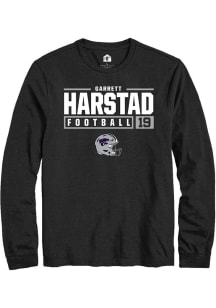 Garrett Harstad  K-State Wildcats Black Rally NIL Stacked Box Long Sleeve T Shirt