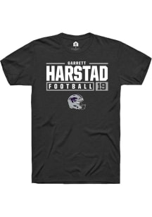 Garrett Harstad  K-State Wildcats Black Rally NIL Stacked Box Short Sleeve T Shirt