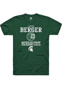 Cameron Berger  Michigan State Spartans Green Rally NIL Sport Icon Short Sleeve T Shirt