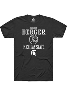 Cameron Berger  Michigan State Spartans Black Rally NIL Sport Icon Short Sleeve T Shirt