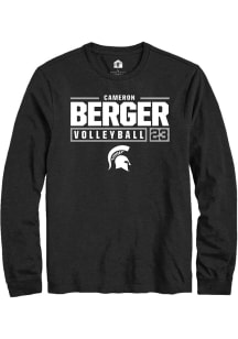 Cameron Berger  Michigan State Spartans Black Rally NIL Stacked Box Long Sleeve T Shirt
