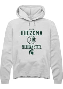 Evelyn Doezema  Rally Michigan State Spartans Mens White NIL Sport Icon Long Sleeve Hoodie