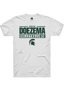 Evelyn Doezema  Michigan State Spartans White Rally NIL Stacked Box Short Sleeve T Shirt