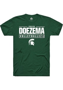 Evelyn Doezema  Michigan State Spartans Green Rally NIL Stacked Box Short Sleeve T Shirt
