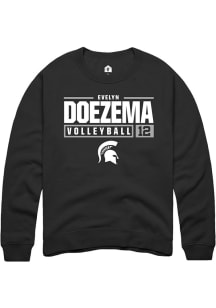 Evelyn Doezema  Rally Michigan State Spartans Mens Black NIL Stacked Box Long Sleeve Crew Sweatshi..