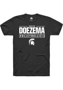 Evelyn Doezema  Michigan State Spartans Black Rally NIL Stacked Box Short Sleeve T Shirt