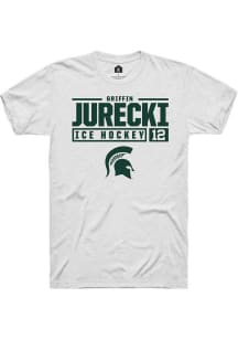 Griffin Jurecki  Michigan State Spartans White Rally NIL Stacked Box Short Sleeve T Shirt