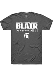 Kennedy Blair  Michigan State Spartans Dark Grey Rally NIL Stacked Box Short Sleeve T Shirt