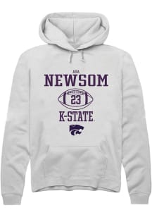 Asa Newsom  Rally K-State Wildcats Mens White NIL Sport Icon Long Sleeve Hoodie