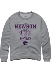 Asa Newsom  Rally K-State Wildcats Mens Graphite NIL Sport Icon Long Sleeve Crew Sweatshirt